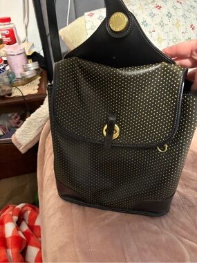 Vintage Dooney & Bourke Black Leather Shoulder Bag and wallet